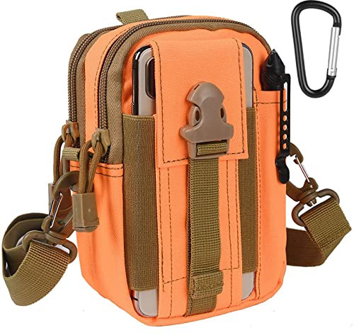 flintronic Tactical Waist Bags, Universal Outdoor Waist Bag | Molle EDC Pouch + Outdoor Hook | Utility Gadget Waist Bag with Cell Phone Holster for Sports, Hiking, Camping, Traveling