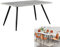 AINPECCA Dining Table with Black Metal Legs Kitchen Table (Grey Marble Effect Top, 150 * 90cm)