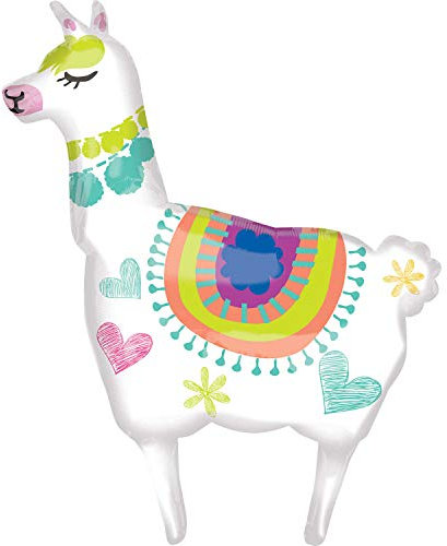 NET TOYS Bunter Folienballon Lama 71 x 104 cm - Niedliche Party-Dekoration Helium Luftballon Alpaka - Bestens geeignet für Kinderfest & Mottoparty