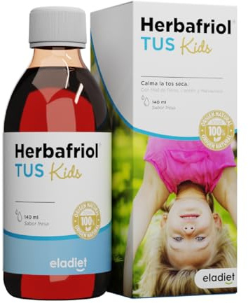 Jarabe Infantil para la tos HERBAFRIOL TUS Kids - Tos Seca y Productiva - Expectorante contra Mocos y Flemas - Con Miel, Llantén y Malvavisco | Eladiet 250 ml