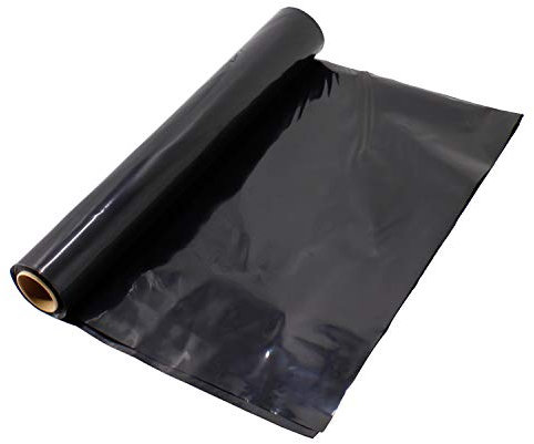 TEXALAN (R) Schwarze Kunststofffolie, 3 m x 7,6 m, Rolle zum Malen, Kunststoffplane, Kunststoffmulch, Unkrautsperre, Betonfeuchtigkeit, Dampfsperre, Baufolie, Holzplane, Bodenbedeckung