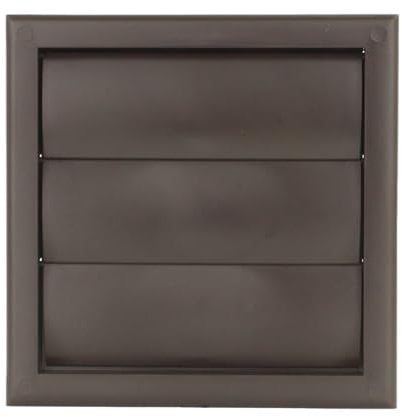 Vents 6 inch - 150 mm Brown Gravity Flap Grille Cover Air Conditioning, Kitchen Extractor, Bathroom Fan, Ducting Ventilation System Plastic Back Draught Shutter MVHR Unit Grill
