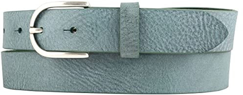BELTINGER Damen-Gürtel aus weichem Vollrindleder Vintage-Look 3 cm | Leder-Gürtel für Damen 30mm | Schmaler Gürtel Used-Look | Khaki 95cm
