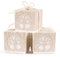 FLOFIA 50pcs Geschenkbox Schachtel Lebensbaum Geschenkschachtel Kraftpapier Süßigkeiten Karton Klein mit 50x Jutekordel Bonboniere Kasten 5x5x5CM DIY Kommunion Taufe Hochzeit Deko Weiß