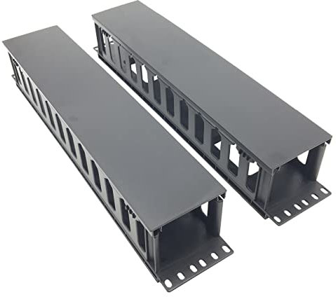 2 Pack 2U 12 Slot Horizontal Rack Mount Cable Management Organizer Plastic 19 Rack Mount