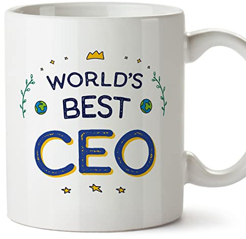 Mugffins Tassen/Becher mit Spruch für CEO - Auf Englisch - World's Best - 11 oz / 330 ml - originelles und lustiges Geschenk Mitarbeiter