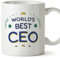 Mugffins Tassen/Becher mit Spruch für CEO - Auf Englisch - World's Best - 11 oz / 330 ml - originelles und lustiges Geschenk Mitarbeiter