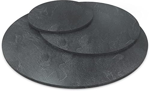 AUPROTEC Tischplatte 19mm rund Ø 1200 mm Schiefer Holzplatte melaminharzbeschichtet Spanplatte mit Umleimer ABS Kante Auswahl: 120 cm