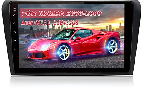AWESAFE Android Autoradio für Mazda 3 2003-2009 Android 12 Radio mit Navigation Carplay Android Auto Bluetooth Unterstützt Bluetooth FM DAB+ WiFi WLAN USB SD
