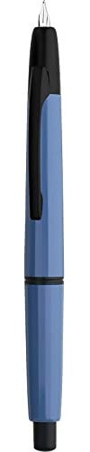 Majohn A2 Press Füllfederhalter Extra Feine Feder mit Box, einziehbarer Blauer Harz Tinte Stift mit Konverter Schreibstift Set (Schwarze Clip Version)