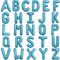 TONIFUL 52 Stück 16 Zoll Hellblaue Buchstabe A-Z Ballons Benutzerdefinierte Phrase Mylar Folie Alphabet Erstellen Sie Ihr Eigenes Banner für Geburtstag Jubiläum Feier Graduierung Party Supplies