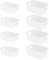 ZPONEED 8 Pack Plastic Storage Basket, White Storage Boxes, Organizing Wrap Bins for Shelves, Stackable Cupboard Organiser for Kitchen, Cupboard, and Bathroom Organizer on Shelves