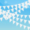 Laipuke 30m Stoff Wimpelkette Weiß, 100 Wimpel für Outdoor-Deko, Hochzeit, Kinderzimmer, Geburtstag & Party – Hochwertige Stoffgirlande