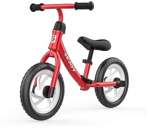 Sejoy Kids Balance Bike Lightweight No Pedal Adjustable Training Fahrrad für Kinder, Geschenk Fahrrad für 2-6 Jahre Jungen Mädchen, rot