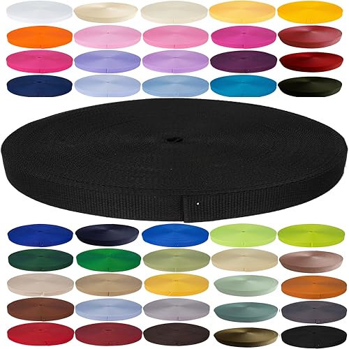 KBBB Gurtband 2m oder 5m lang – 50 Farben Breiten: 10mm 15mm 20mm 25mm 30mm 40mm 50mm Polypropylen