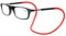 Lanomi Schmal Lesebrille Damen Herren Magnetverschluss Leicht Lesehilfe Sehhilfe mit Elastische Silikon Brillenbänder Schwarz Rahmen Rot Arm 2.5