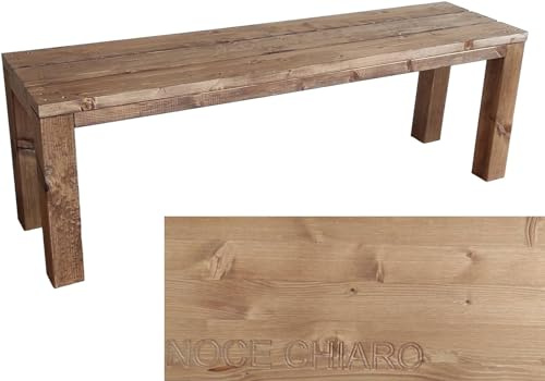 TOTAL WOOD 2012 Gartenbank Sitzbank Holzbank parkbank terrassenmobel für Innen und Außen geeignet Nach Maß verfügbar (Classic imp) (HELLES WALNUSS, 180X38.5X50)