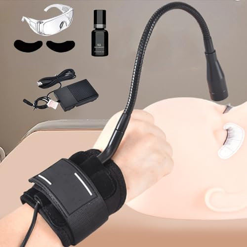 OXFUZZ Uv Lash System Complete Set,Uv-Lampe Nageltrockner, Uv Wimpernkleber - Uv WimpernverläNgerung Set - Uv Led WimpernverläNgerung Lampe - LichthäRtender Wimpernkleber,Black