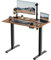 VonHaus Electric Standing Desk, Height Adjustable Sit Stand Desk w/Anti-Collision & Height Preset Technology, Cable Management & USB-C Charging, 100x60cm, Two Piece Rustic Desktop & Black Frame