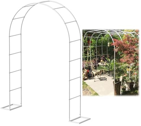 Rosenbogen Aus Metall Rundbogen Torbogen Gartentor Rankhilfe(Color:White,Size:200 * 230cm/78.7 * 90.5in)