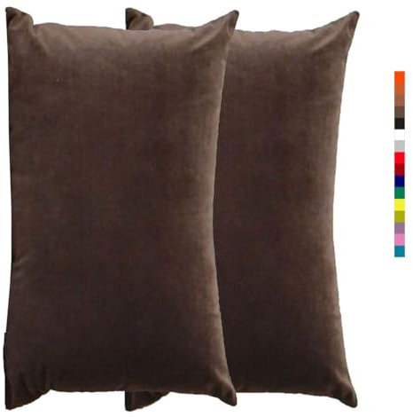 Kissenbezug 60x80 Kissen 50x70 Bezug Couch Sofa Kissenbezüge Samt 40x60,2er Set Dekokissen Bezug Blau/Grün/Grau,Pillowcase Pillow Cases 40x70, Kissen Abdeckung ( Color : 1 Deep Coffee , Size : 50x70 c