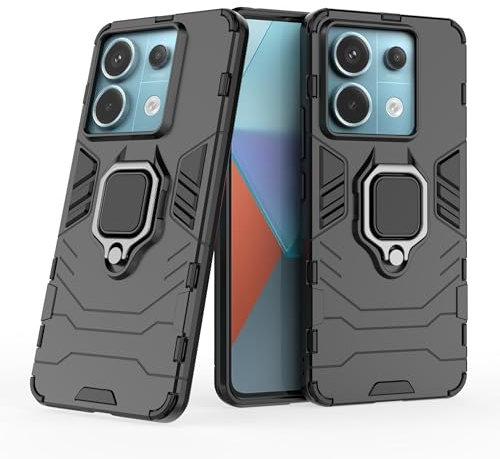 Funda para móvil Xiaomi Redmi Note 13 Pro 5G / Poco X6 Carcasa Magnética con Anillo Imán Antigolpes Resistente Rígida Dura [Tecnología Absorción Golpes] (Xiaomi Redmi Note 13 Pro 5G / Poco X6, Negro)