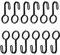 12 ganci a spirale,gancio nero con occhiello,gancio universale, in barca,trampolino, moto, biciclette,teloni,rimorchi,vasi da fiori, diametro interno 25 mm