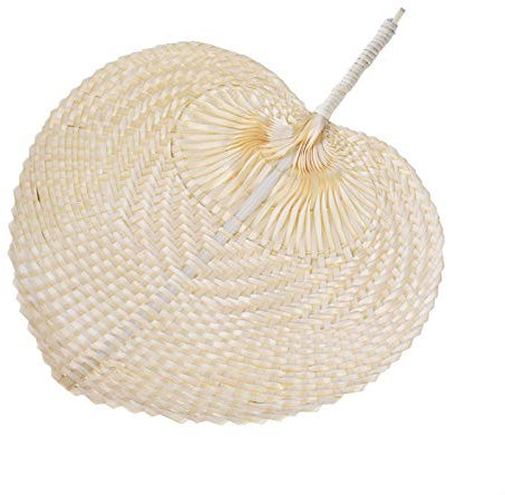Xijobido Abanico de Paja Hecho Mano, Abanico de Mano Tejido, Mano bambú, Natural Tejido Mano Hoja de Palma Tejido Mano, Gran Abanico de Bambú, abanicos Tejidos Hoja Palma Hechos a Mano