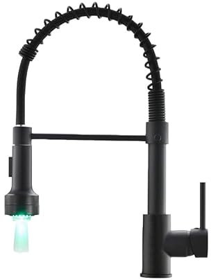 BIANBHUO Robinets d'évier lavabo sous Plan avec mitigeur monotrou léger Eau Chaude et Froide Noir