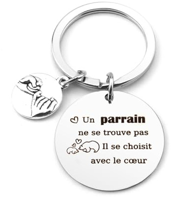ItkFresh Cadeau Parrain Anniversaire Porte Cle Cadeau pour Parrain Annonce Noel Original