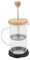 Filtro de Elaboración de Cerveza a Mano Resistente Al Calor de la Prensa Francesa Borosilicate Borosilicate Coffee Brewer Brewer Brewer para Oficina 350 Ml Cubierta de bambú