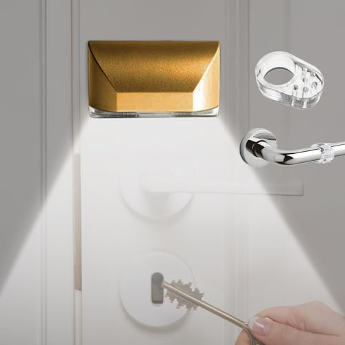 Gonggi Front Door Keyhole Key Light, Motion Sensor Night Light Battery Operated, Wireless Stick on Lights for Indoors Outside Bathroom Home Wall (Glod)