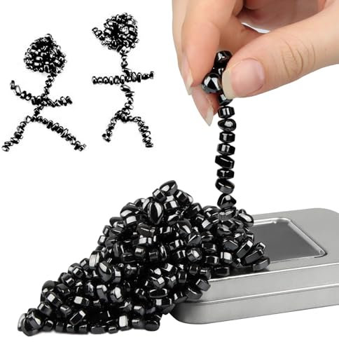 300g Schwarz Mini Magnetsteine, Crack Magnets Fidget Stone für Anti Stress, Adhs Spielzeug Erwachsene, Zeitvertreib Geschenkidee, Büro-Gadget, Relax-Tool, ASMR (Schwarz)