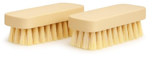 Comprilia Pack 2 Cepillos Cerdas Duras de Madera – Limpieza Profunda | para Fregar Juntas, Suelo, Terraza y Exterior, Resistentes a Barro y Suciedad Incrustada, Grietas y Rincones, con Repuesto