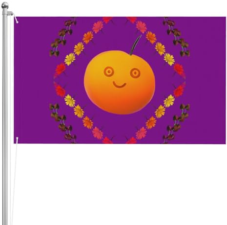 Smiley-Orange, doppelseitige Flagge, 90 x 152 cm, schwere, dreilagige doppelseitige Outdoor-Flagge, 90 x 152 cm, Polyester-Gartenbanner