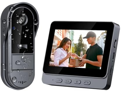 TKMARS Videotürklingel mit Monitor, Video Türklingel Kabellos, 170°