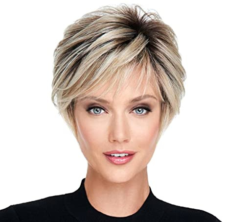 bowl cut wig|Short Wigs Light Brown Layered Womens Wigs Realistic Natural Looking Synthetic Hair with Bangs for Women