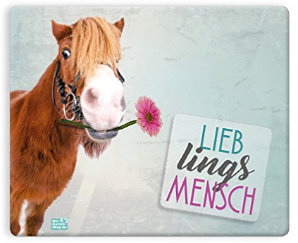 Witziges Mousepad Mauspad 23 x 19 cm, mit Motiv, lustiges Pferd, Pony: Lieblingsmensch