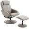 HOMCOM Poltrona Relax Reclinabile con Pouf Poggiapiedi Abbinato e Rivestimento in Finta pelle, 71x78x101cm, Grigia