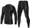 BUYKUD Men's Long Sleeve Base Layer Compression Athletic Underwear Shirt Tights Top & Bottom Set, Green, L(69-71,154-176lb)