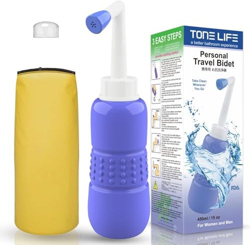 Tonelife - Bidet de voyage - pulvérisateur portable - Bidet facile, bidet portable, douche féminine, bidet alternatif, hygiène intime de premier niveau après le toilette, Lavage de soins post-partum