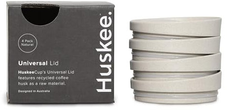 4 x Huskee Cup Universal Lids (Natural)