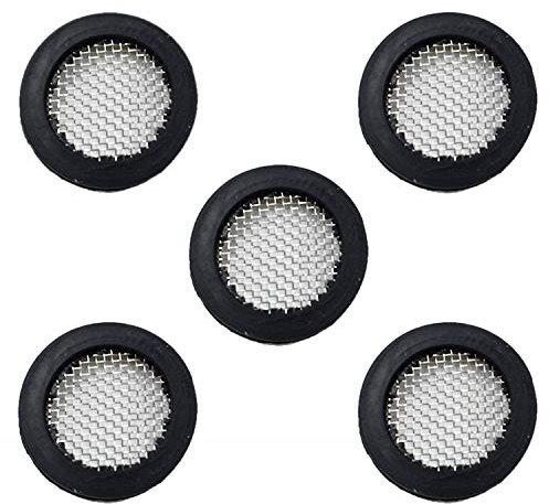 LiXiongBao 5 Pieces Seal O Ring Hose Gasket Filter Net Shower Head Stainless Steel Gasket Rubber Washer with 40 Mesh for 1/2 Inch Shower Hose Heads,Pump, Hose, Garden Hose, Gun, Wand and Lance