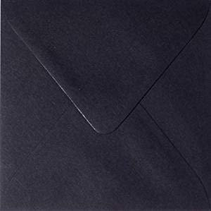 50 / Quadratische/Briefumschläge/feuchtklebend/Farbe/Schwarz/ 13 x 13 cm 130 x 130 mm/Umschläge