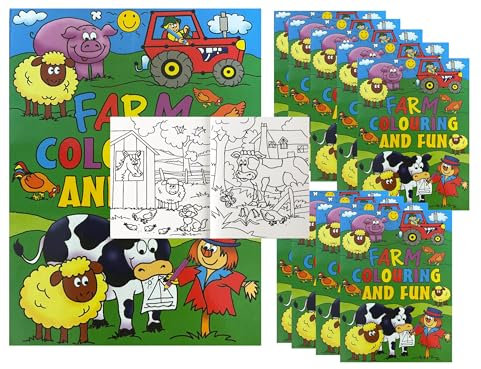 Libetui 10 Malbücher Bauernhof Farn Mini Malbuch Set Zuhause Hort Mitgebsel Kinderparty Hochzeit Geschenk Kindergeburtstag