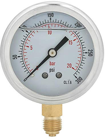 Pressure Gauge, Machinery Y60 Radial Oil Filled Pressure Gauge Manometer TS-PGG604-20bar 1/4BSP Oil Filled Measurement