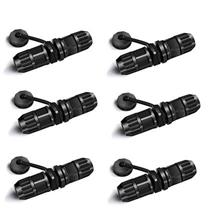 YIOVVOM RJ45 Waterproof Connector, Female to Female, Panel Mount, 8P8C,CAT 6, CAT 5, CAT 5E, M20 IP67 Ethernet LAN Cable Coupler Outdoor Adapter Weatherproof Connection (6-Pack)
