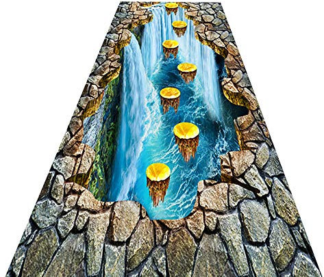 LWPCP Flur Läufer Teppich 3D Kreativität Aufregend Langen Teppichläufer rutschfest Kann Frei Geschnitten Werden Bodenmatte Für Treppen Korridor Wohnzimmer,Waschmaschinenfest,1,60x250cm