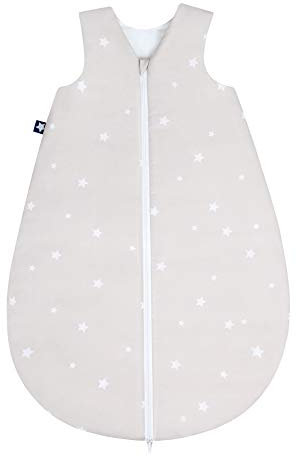 Julius Zöllner Baby Sommerschlafsack aus 100% Baumwolle, Größe 90, 12-24 Monate, Standard 100 by OEKO-TEX, made in Germany, Star beige