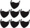 Wiederverwendbarer Gesichtsschutz - 7pcs Set Schwarz Baumwolle Gesichtsschutz - Waschbarer Gesichtsschutz - Atmungsaktiv und Komfortables Design - Überlegener Schutz vor Staub, Rauch (Schwarz)